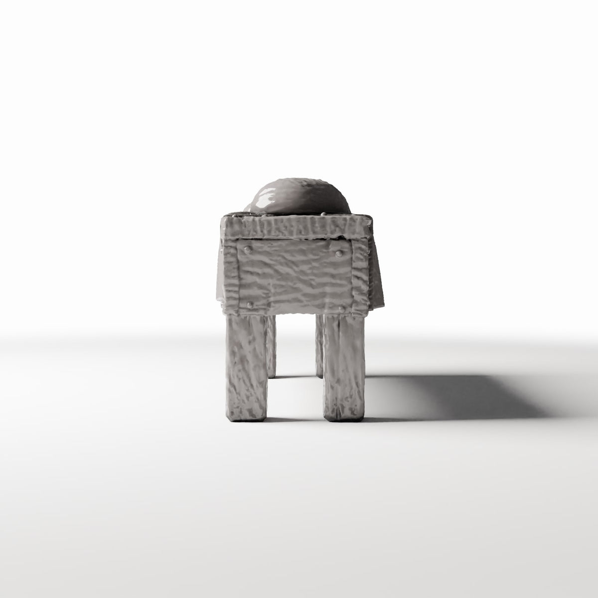 Productfoto diorama en modelbouw 2: Dioramakeuken: rustieke miniatuurtafel met brood (Ref. 1506D)