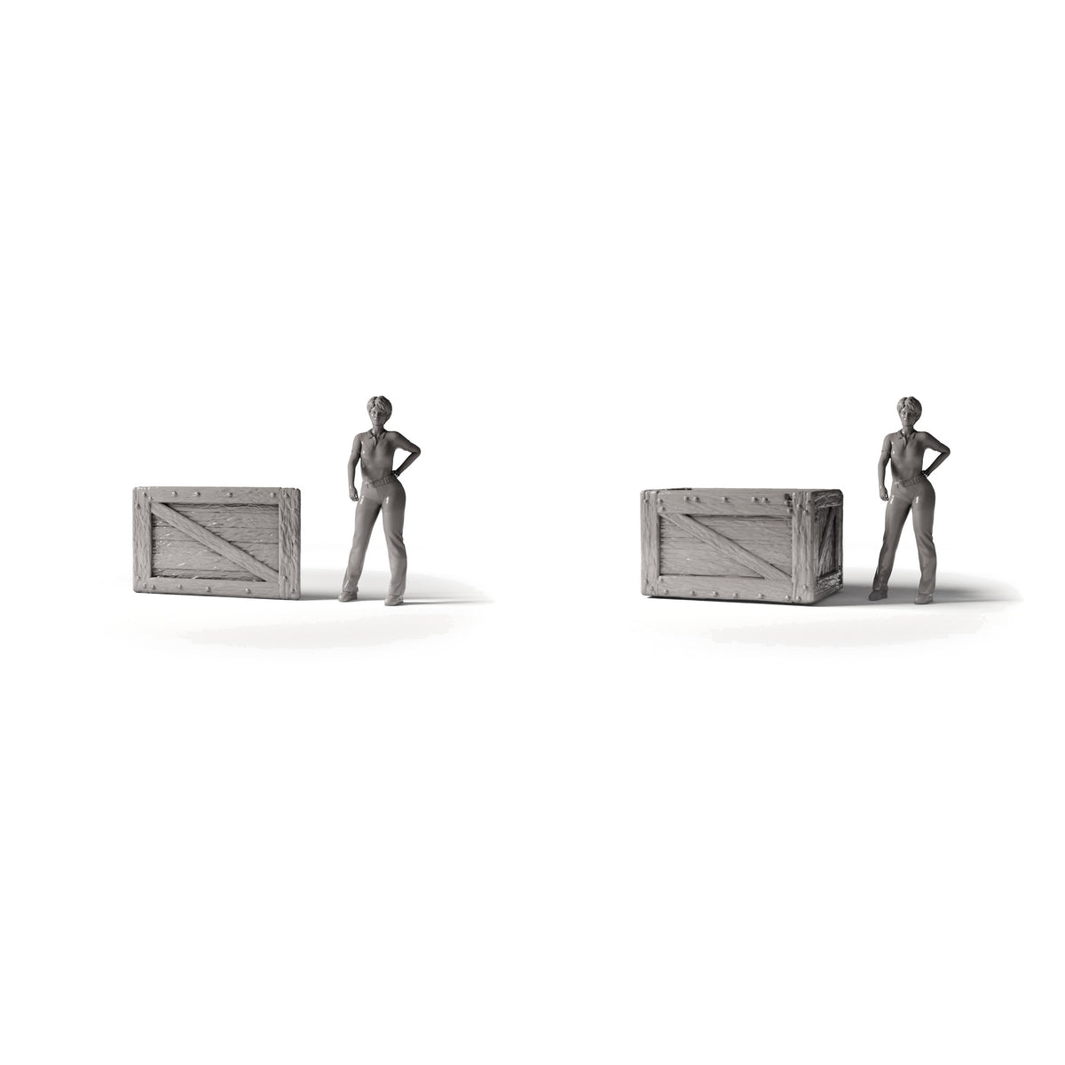Productfoto diorama en modelbouw 1: Diorama-opslag: miniatuurkist met afneembaar deksel (Ref. 1516D)
