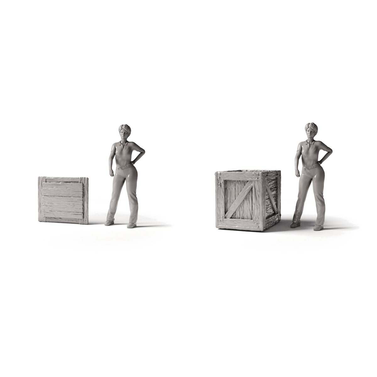 Productfoto diorama en modelbouw 1: Diorama-opslag: houten kist met deksel (Ref. 1518D)