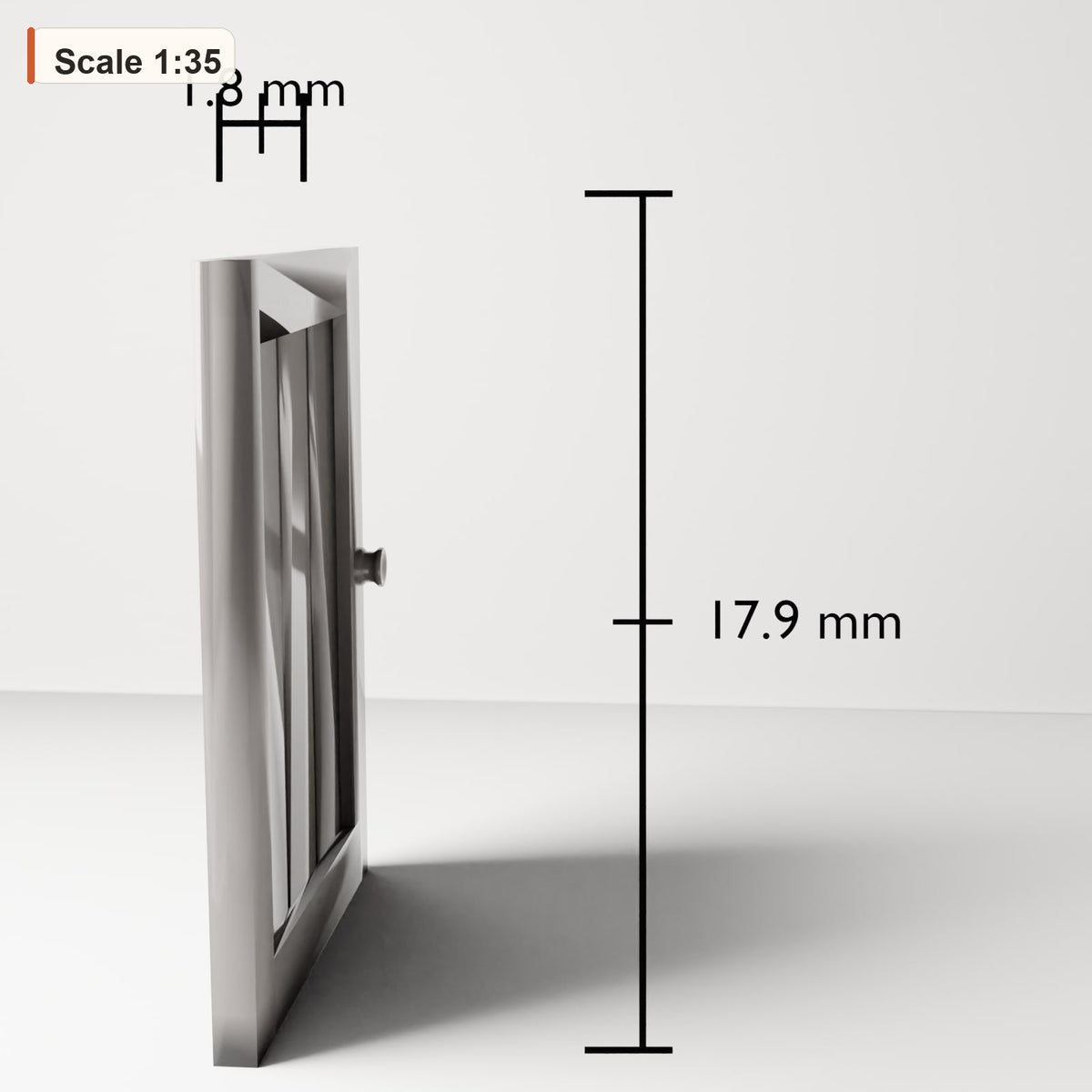 MyPortal 158 1: Diorama meubels: hoge kastdeur met knop (Ref. 158D)