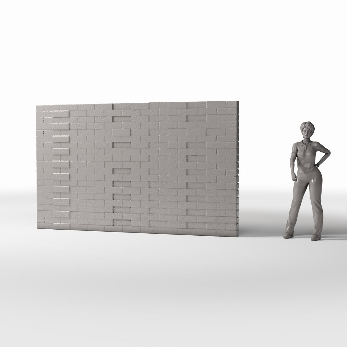 Productfoto diorama en modelbouw 1: Dioramagebouw: beschadigde bakstenen muur als architectonisch detail (Ref. 1624D)
