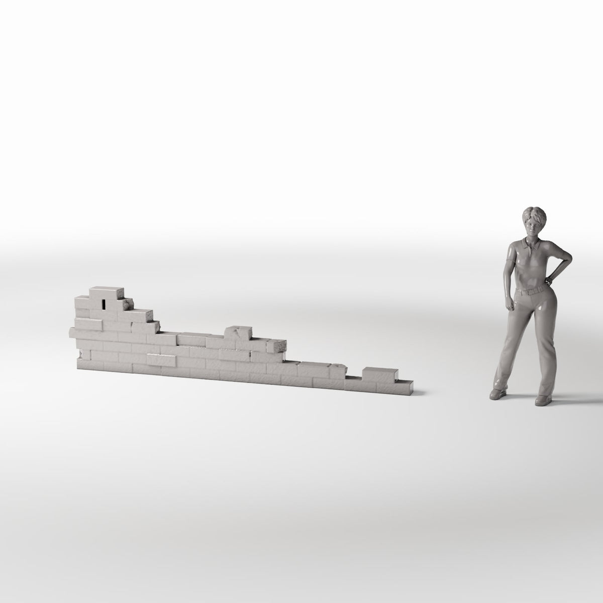 Diorama Modellbau Produktfoto 1: Diorama Architektur: Beschädigte Ziegelmauer als Gebäudedetail (Ref. 1628D)
