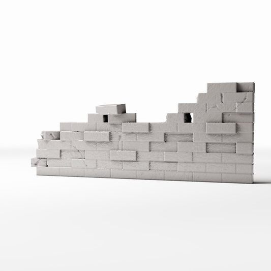 Productfoto diorama en modelbouw 0: Dioramagebouwdetail: beschadigde bakstenen muur (Ref. 1629D)