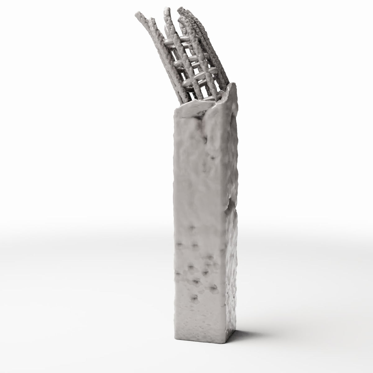 Productfoto diorama en modelbouw 0: Dioramagebouw: beschadigde betonnen zuil als dioramadetail (Ref. 1650D)
