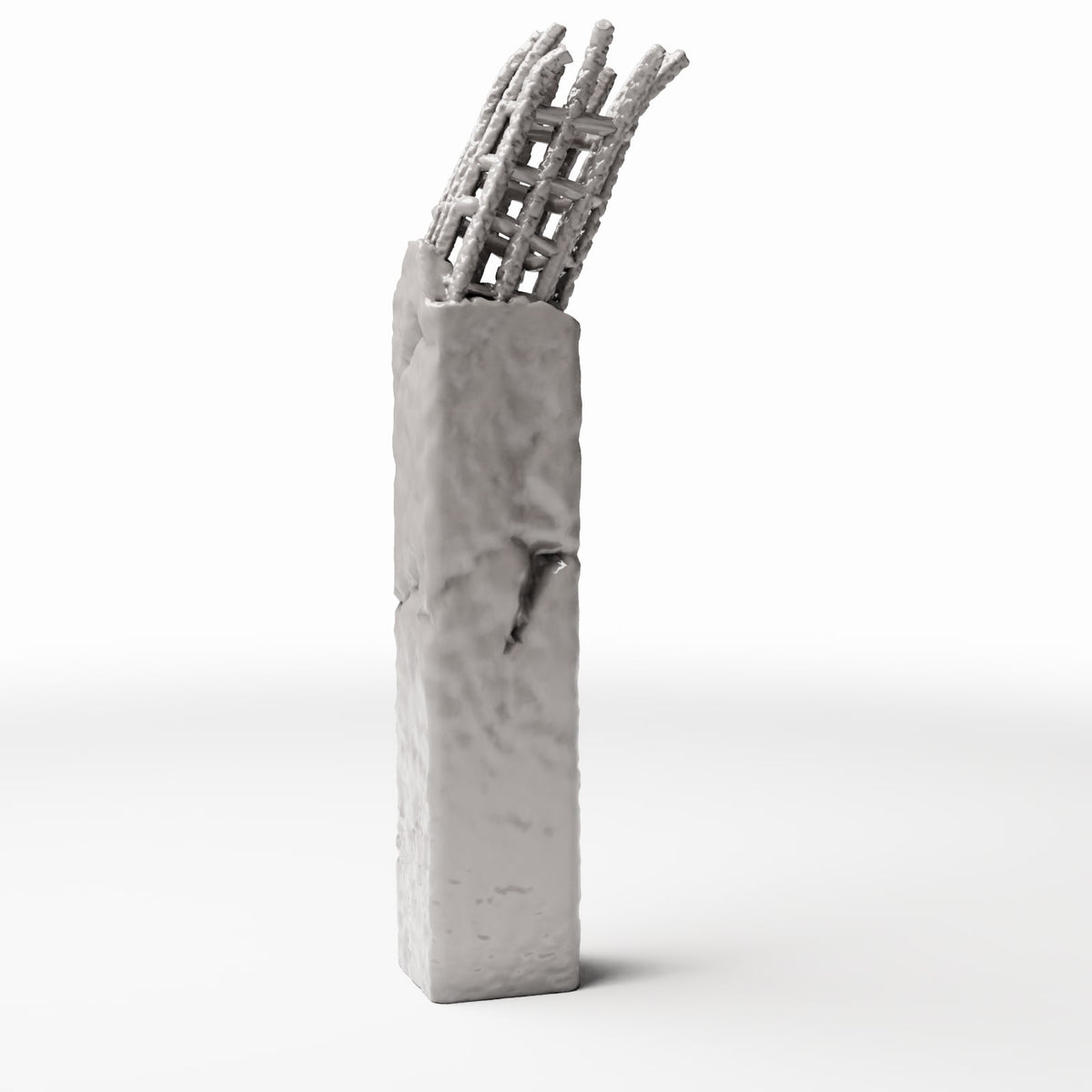Productfoto diorama en modelbouw 3: Dioramagebouw: beschadigde betonnen zuil als dioramadetail (Ref. 1650D)