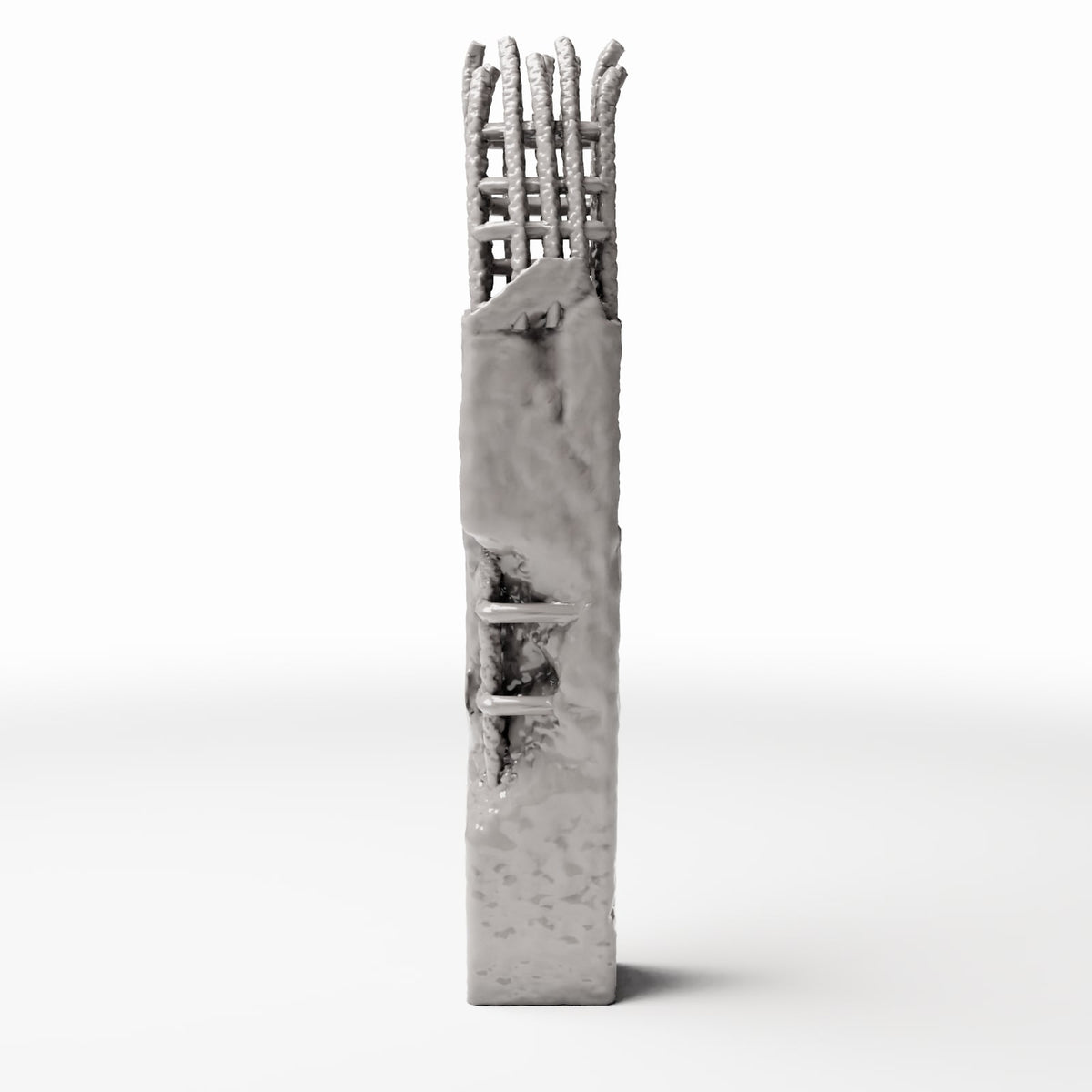Diorama Modellbau Produktfoto 2: Diorama Gebäudedetail: Beschädigte Betonsäule mit Bewehrung (Ref. 1653D)