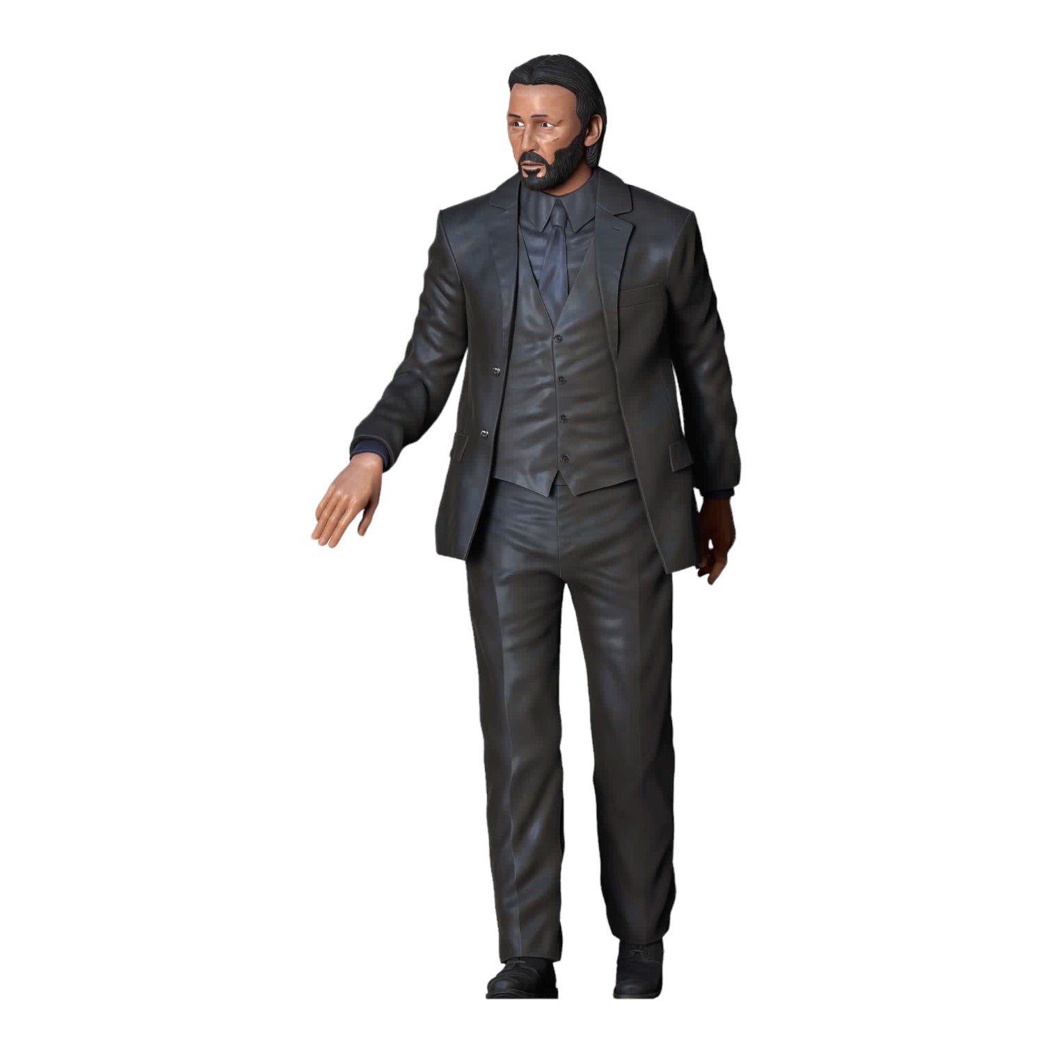 Produktfoto Diorama und Modellbau Miniatur Figur: stehender Mann in Ledermantel öffnet Tür