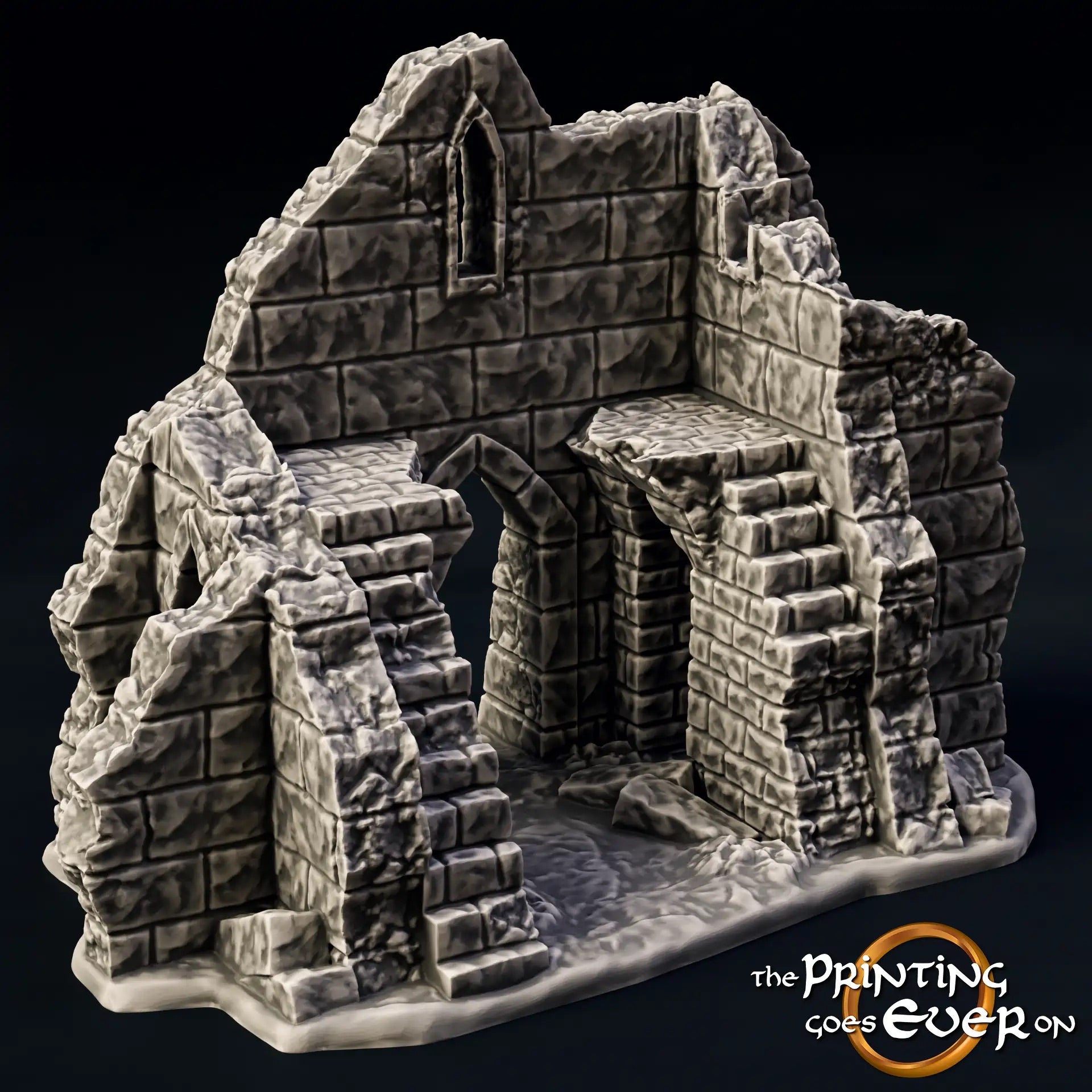 Productfoto Tabletop 28mm The Printing Goes Ever On (TPGEO) 0: Ruïne E - Puin van een middeleeuwse stad - Vernield huis