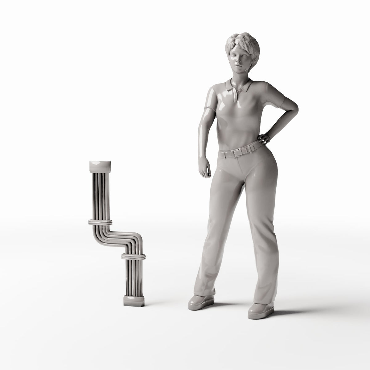 Productfoto diorama en modelbouw 1: Dioramagebouwdetail: wandkabel met aansluitdozen (Ref. 1804D)