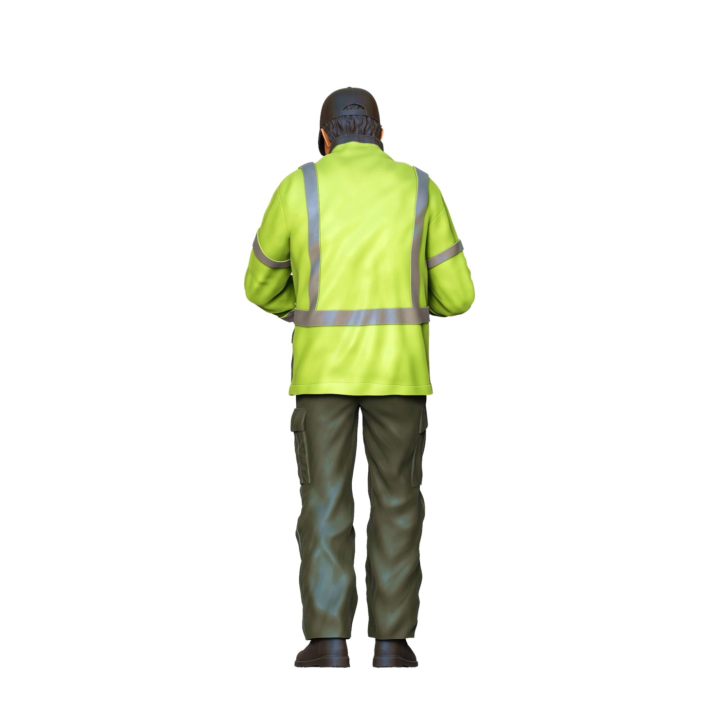 Productfoto diorama en modelbouw miniatuur figuur: verkeersagent met boete en clipboard