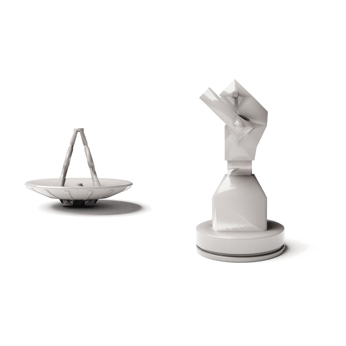 Productfoto diorama en modelbouw 2: Militair diorama: schotelantenne met scharnierende voet – Accessoire voor militair diorama (Ref. 1909D)