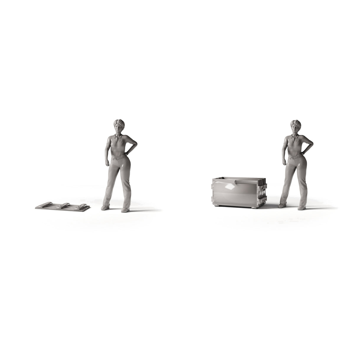 Productfoto diorama en modelbouw 1: Diorama-accessoires: militaire miniatuurkist met deksel (Ref. 1910D)