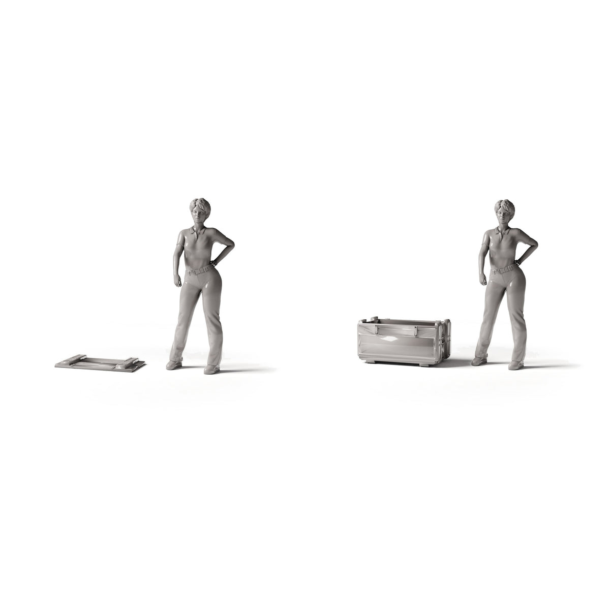 Productfoto diorama en modelbouw 1: Diorama-accessoires: militaire transportkist met deksel (Ref. 1912D)