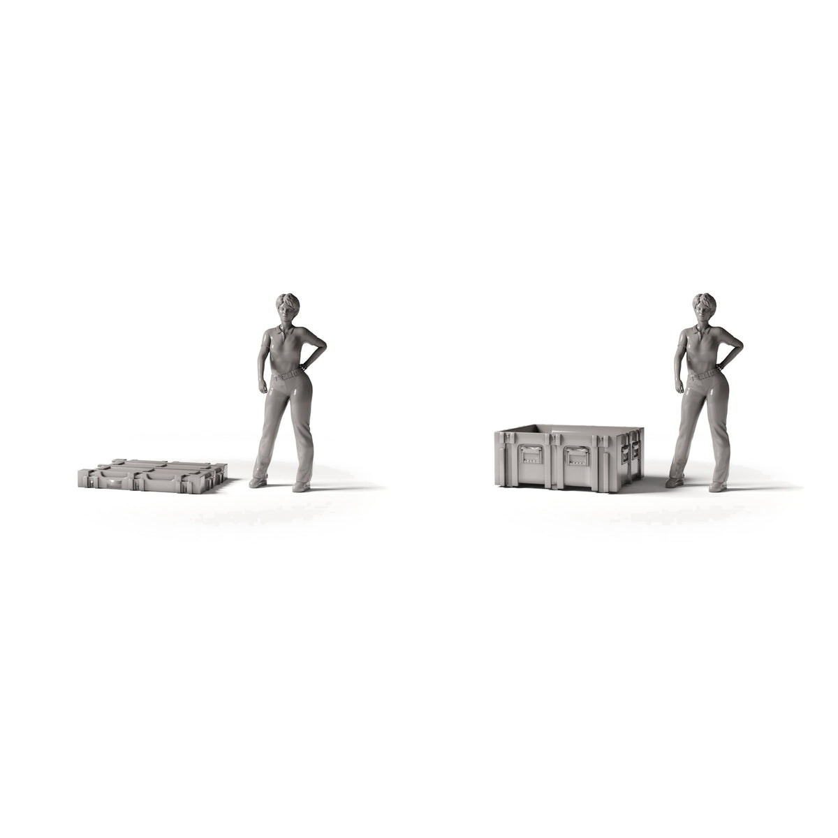 Productfoto diorama en modelbouw 1: Diorama-opslag: miniatuur militaire transportkist (Ref. 1913D)
