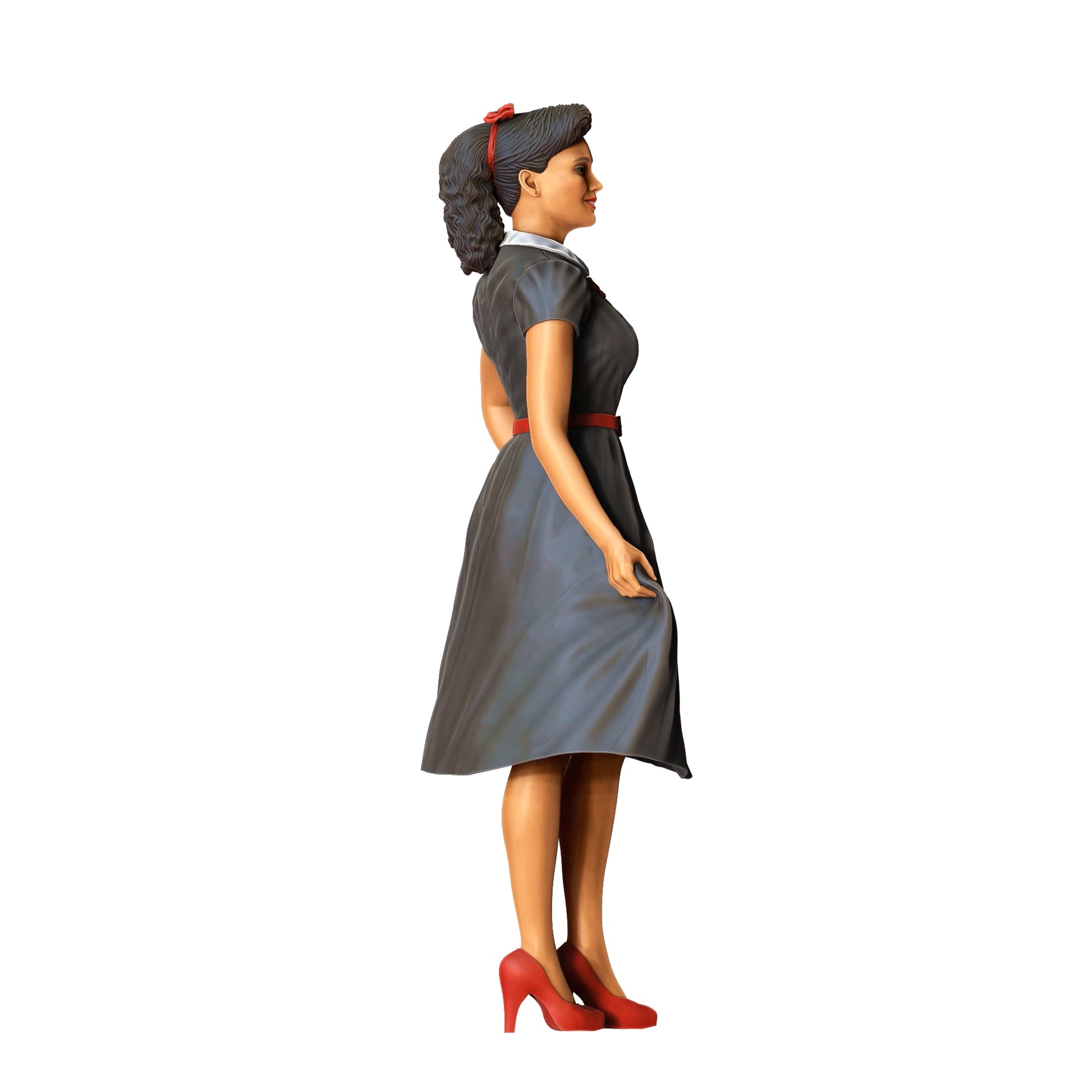 Productfoto Diorama en Modelbouw Miniatuurfiguur: Vrouw in Jurk - Rockabilly Stijl Rock 'n Roll