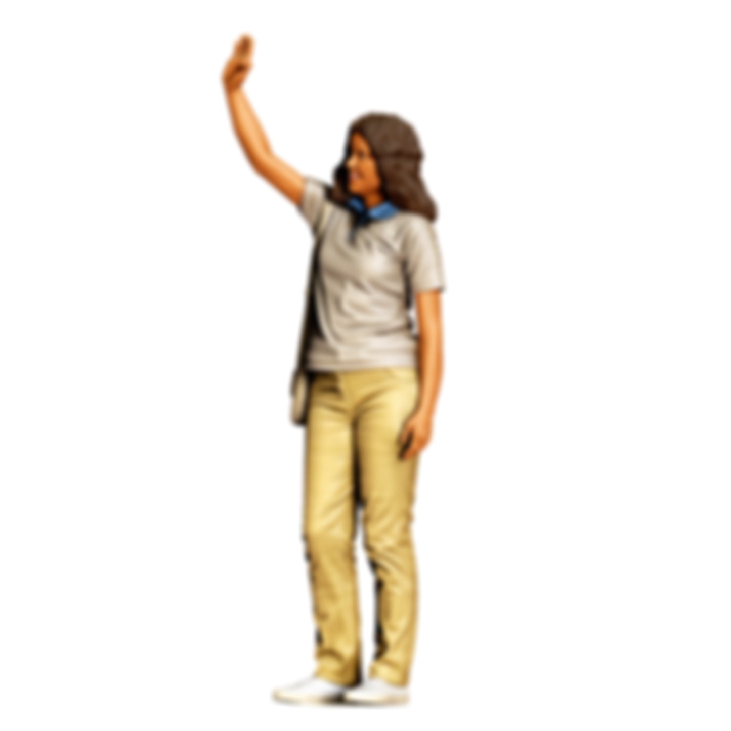3DP Miniatures 0: Stehende Figur: Passant im Freizeitoutfit winkend (Ref. Nr. 504)