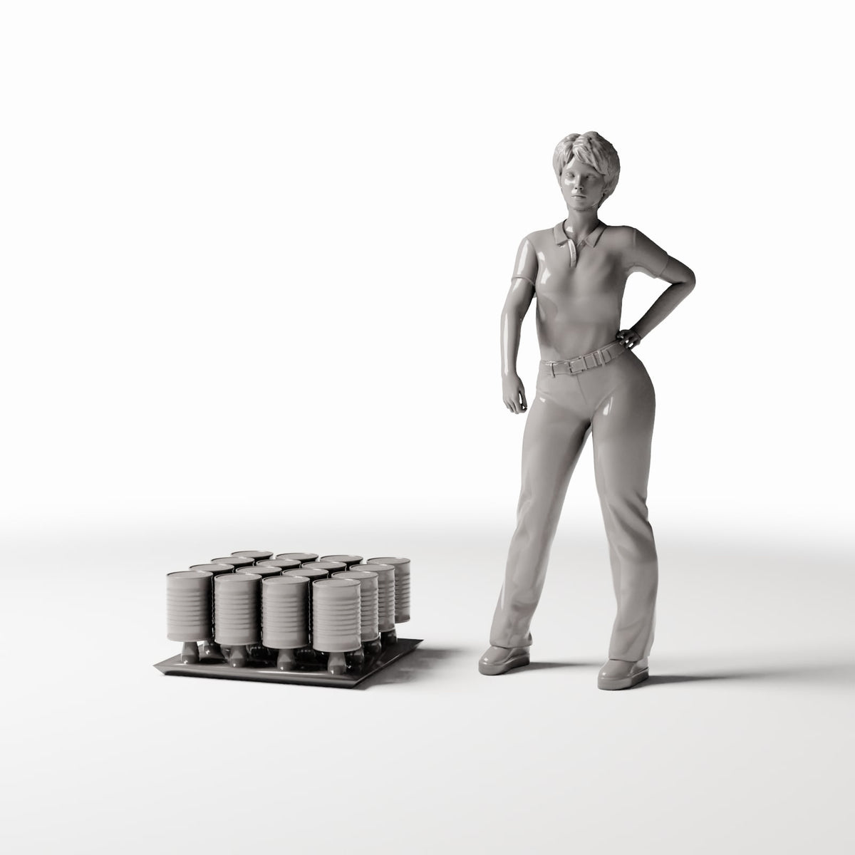 Diorama-modelbouw productfoto 1: Dioramamagazijn: voorraadblikken op transportpallet (Ref. 257D)
