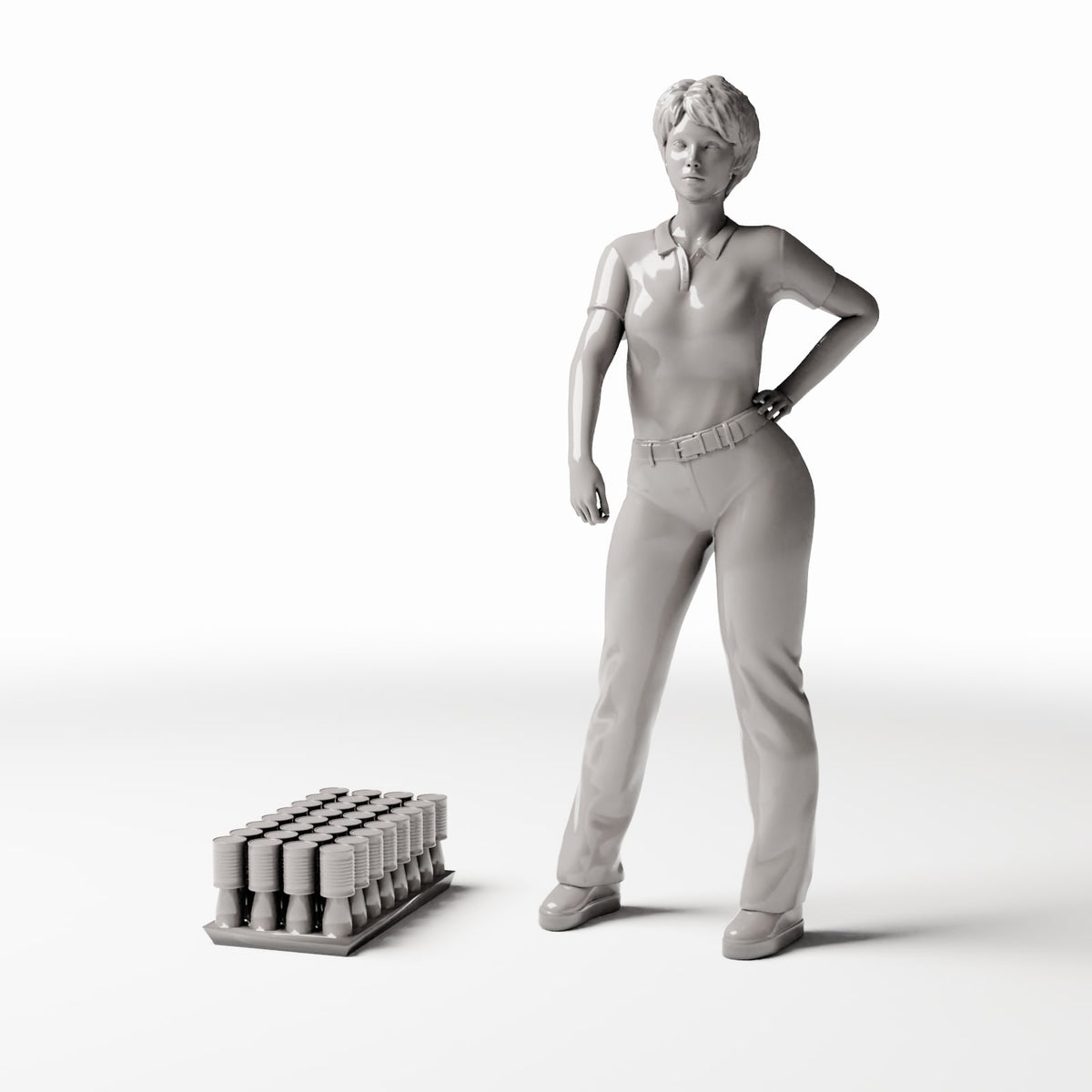 Diorama modelbouw productfoto 1: Diorama-magazijn: smalle conservenblikken op transportpallet (Ref. 261D)
