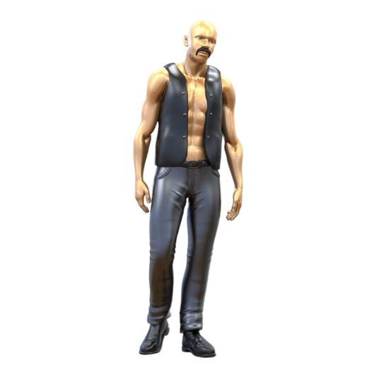 Miniatuurfiguur Biker/Bende Lid met Vest: Kaalkop (Nr. 283)