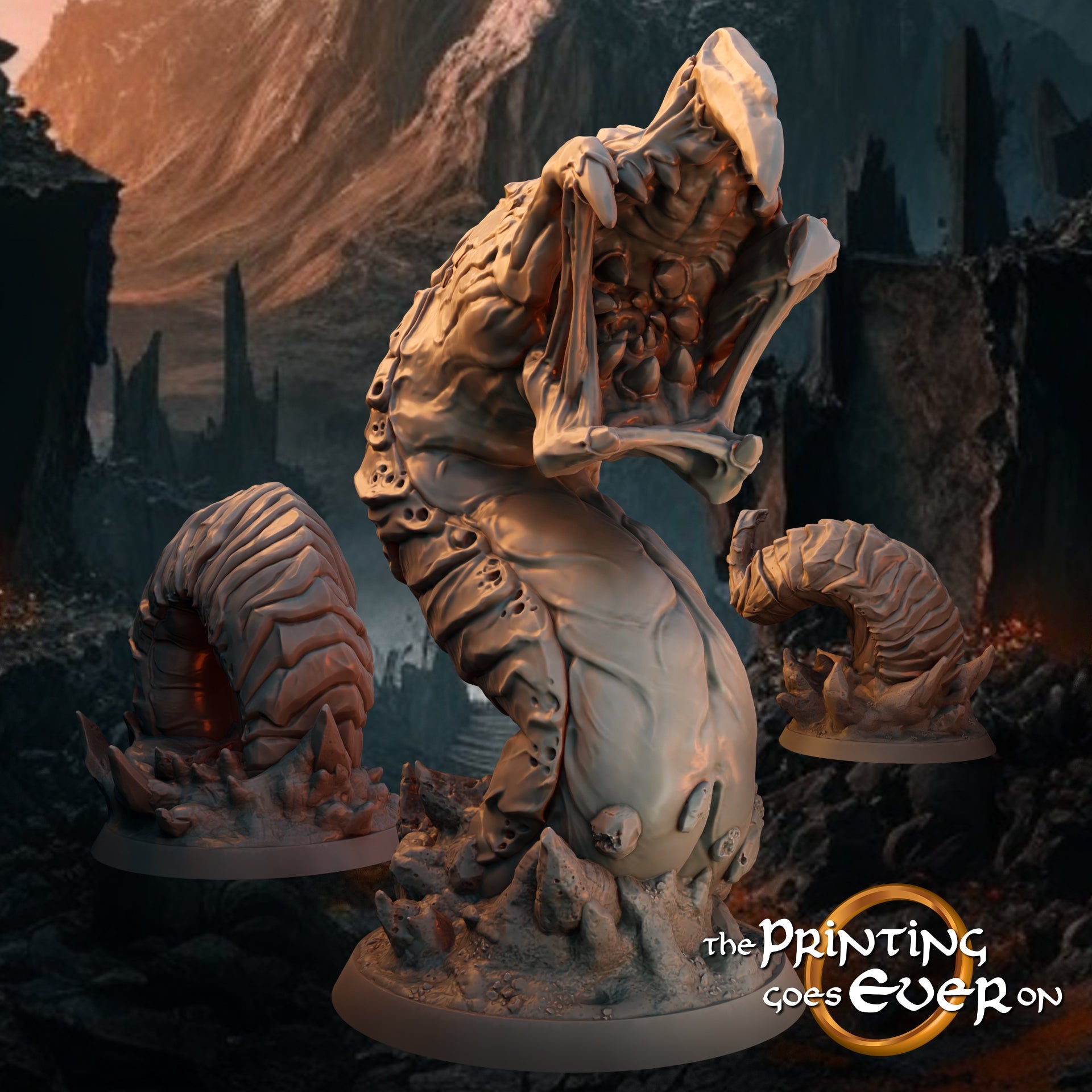Productfoto Tabletop 28mm The Printing Goes Ever On (TPGEO) 0: Reusachtige Worm: Monster uit de Diepte