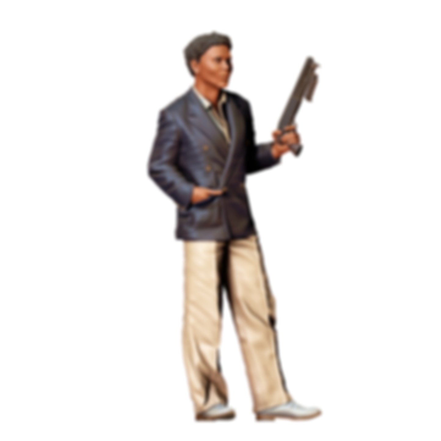 3DP Miniatures 1: Stehende Figur: Mann im Anzug mit Gewehr (Ref. Nr. 463)