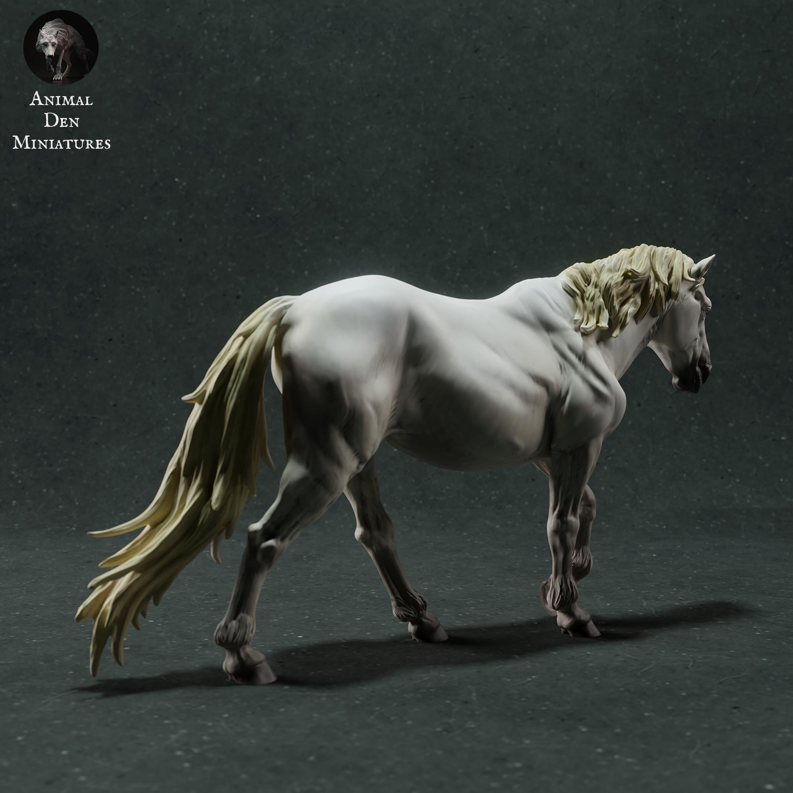 Productfoto Dierfiguur Diorama, Modelbouw: 0: Wilde Dierfiguur: Camargue Paard (Ref 01_01_75)
