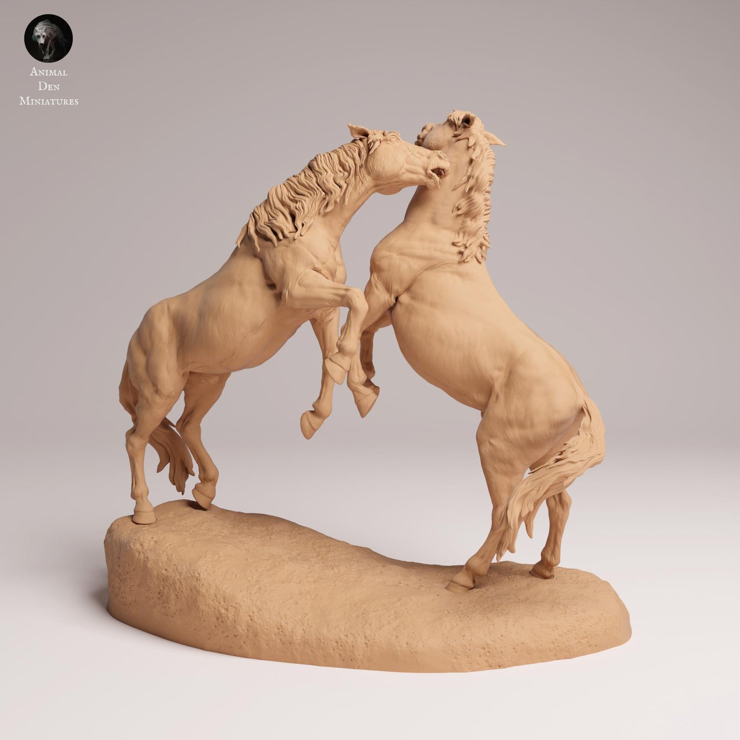 Productfoto Dierfiguur Diorama, Modelbouw: 0: Wilde Dierfiguren: vechtende Mustangs – Paarden (Ref 25_09_03)