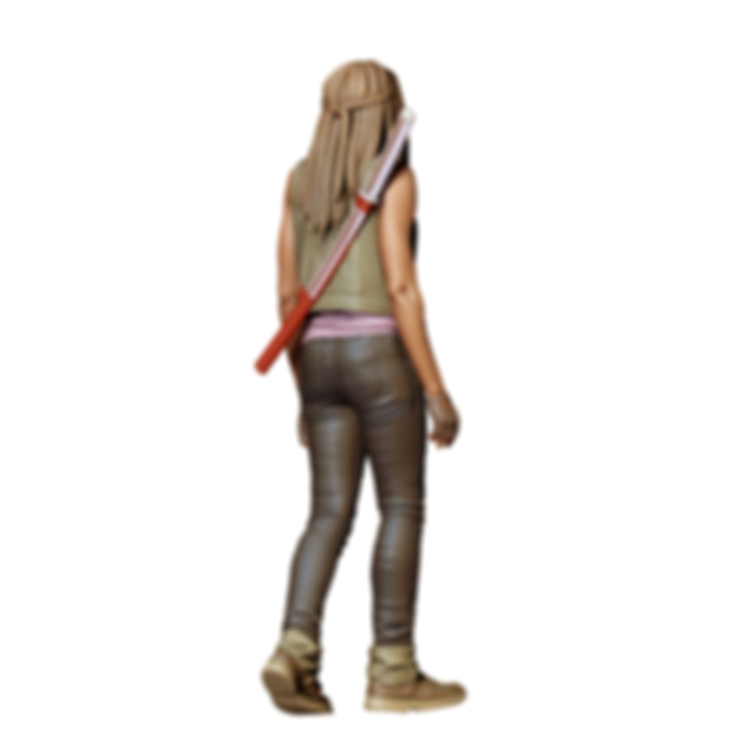 3DP Miniatures 1: Stehende Figur: Schwertkämpferin mit Weste, Hose und Schwert auf dem Rücken (Ref. Nr. 493)