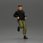 Diorama modelbouw productfoto 0: Miniatuurfiguur: Man met hoodie en cargobroek, casual leunhouding (Ref Nr. A142)