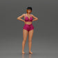 Diorama modelbouw productfoto 0: Diorama figuur: Staande miniatuurfiguur in zomerse look met pet, shorts, blootsvoets op het strand (Ref Nr. A108)