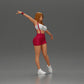 Diorama modelbouw productfoto 1: Diorama-figuur: dynamische vrouw in rode sportoutfit, staande pose, sportschoenen (Ref Nr. A124)