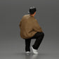 Diorama modelbouw productfoto 2: Diorama-figuur: Zittende hiphop-man met jas, pet en sneakers (Ref Nr. A62)