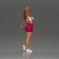 Diorama modelbouw productfoto 2: Diorama-figuur: dynamische vrouw in rode sportoutfit, staande pose, sportschoenen (Ref Nr. A124)