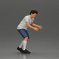 Diorama modelbouw productfoto 2: Diorama-miniatuur: Man in shorts bij tafelvoetbal, T-shirt & hoge sokken (Ref Nr. A71)