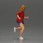 Diorama modelbouw productfoto 2: Diorama-figuur: Hardloopende jonge vrouw met open blouse en shorts, vastberaden (Ref Nr. A102)
