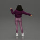 Diorama modelbouw productfoto 3: Diorama-miniatuur: Vrouw in open jas, crop top en strakke broek (Ref Nr. A114)