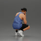 Diorama modelbouw productfoto 3: Diorama-miniatuur: Denkende man zittend met pet, shorts en sportschoenen (Ref Nr. A77)