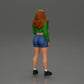 Diorama modelbouw productfoto 3: Miniatuurfiguur: Sportief meisje staand met korte jas, shorts en sneakers (Ref Nr. A74)