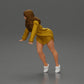 Diorama modelbouw productfoto 4: Diorama-miniatuur: Vrouw in lange blouse, dynamische vooruitpositie op tenen (Ref Nr. A121)