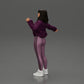 Diorama modelbouw productfoto 4: Diorama-miniatuur: Vrouw in open jas, crop top en strakke broek (Ref Nr. A114)