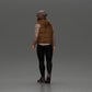 Diorama modelbouw productfoto 4: Diorama figuur: Baardman in winterkleding, lopend - Diorama-miniatuur (Ref Nr. A129)