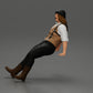 Diorama modelbouw productfoto 5: Zittende miniatuurfiguur, man in historische kleding met muts en bretels (Ref Nr. A84)