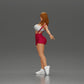 Diorama modelbouw productfoto 5: Diorama-figuur: dynamische vrouw in rode sportoutfit, staande pose, sportschoenen (Ref Nr. A124)