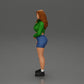 Diorama modelbouw productfoto 5: Miniatuurfiguur: Sportief meisje staand met kort jasje, shorts en sneakers (Ref Nr. A74)