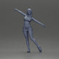 Diorama modelbouw productfoto 6: Diorama-figuur: dynamische vrouw in rode sportoutfit, staande pose, sportschoenen (Ref Nr. A124)