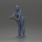 Diorama modelbouw productfoto 6: Diorama figuur: Mechanica met brandstofpistool in rode overall - staande diorama-miniatuur (Ref Nr. A136)