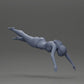 Diorama modelbouw productfoto 6: Diorama-miniatuur: Vrouw in rode bikini, elegante duik-/sprongpose (Ref Nr. A137)