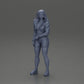 Diorama modelbouw productfoto 6: Miniatuurfiguur: Sportief meisje staand met kort jack, shorts en sneakers (Ref Nr. A74)