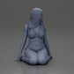 Diorama modelbouw productfoto 7: Knielende miniatuurfiguur vrouw in bikini, zittend op vlakke basis - strand-diorama (Ref Nr. A83)