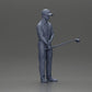 Diorama modelbouw productfoto 7: Diorama figuur: Miniatuur-golfer staand met pet, handschoen en golfclub - Dioramafiguur (Ref Nr. A143)